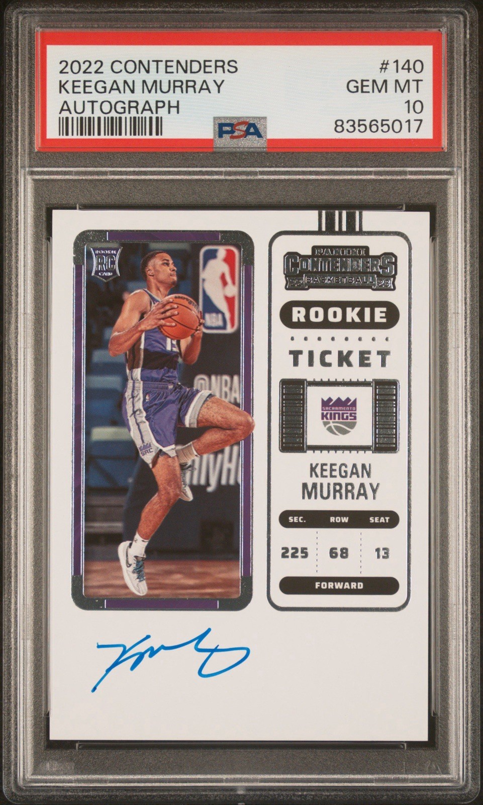 2022-23 Panini Contenders Rookie Ticket Autograph Keegan Murray #140