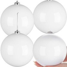 4 Pcs Extra Large Christmas Ball Ornaments 6'' 150 Mm Giant Oversized Plast...