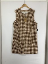 Joanie Ashley Dress Size 24 Monks Robe Check Gingham Button Up Pockets Retro