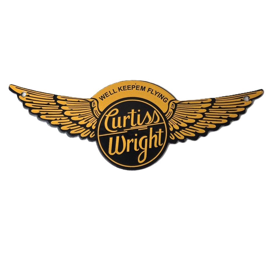 Vintage Porcelain Airplane Propeller Sign - Curtiss Gas Service Porcelain Sign