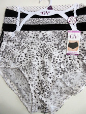 Gloria Vanderbilt 5-Pair BRIEF smoothing waist microfiber black white Plus 1X