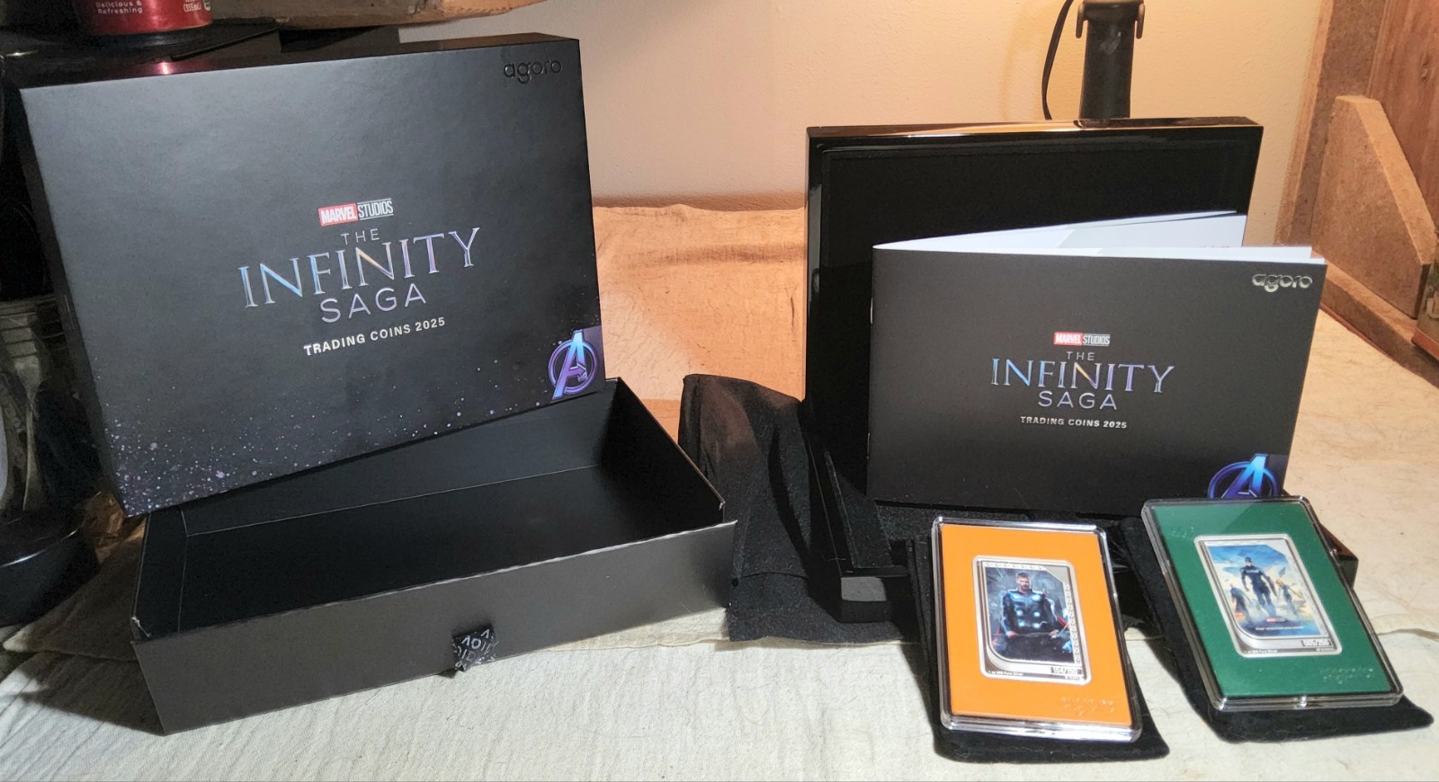 2025 THOR &CATWS AGORO MARVEL STUDIOS THE INFINITY SAGA TRADING COINS SET  IN BOX | eBay