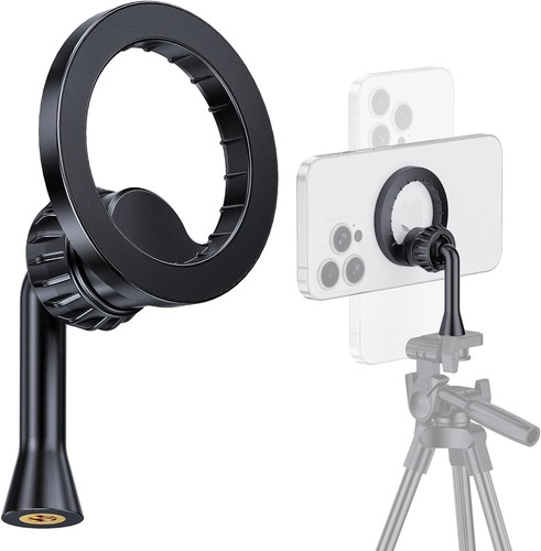 Adattatore Supporto Treppiede Magnetico per MagSafe, iPhone Nero - Foto 1 di 6