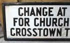 Vintage 1930s New York City Porcelain IND Train Station Subway Sign Crosstown NY — photo 2