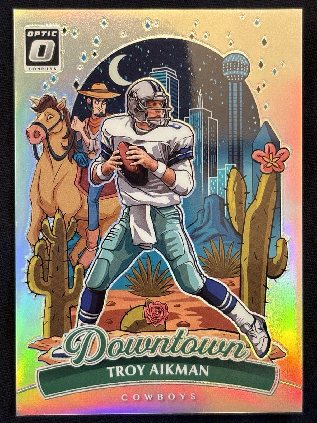 2025 Donruss Optic Downtown #21 Troy Aikman Dallas Cowboys HOF SSP CASE HIT