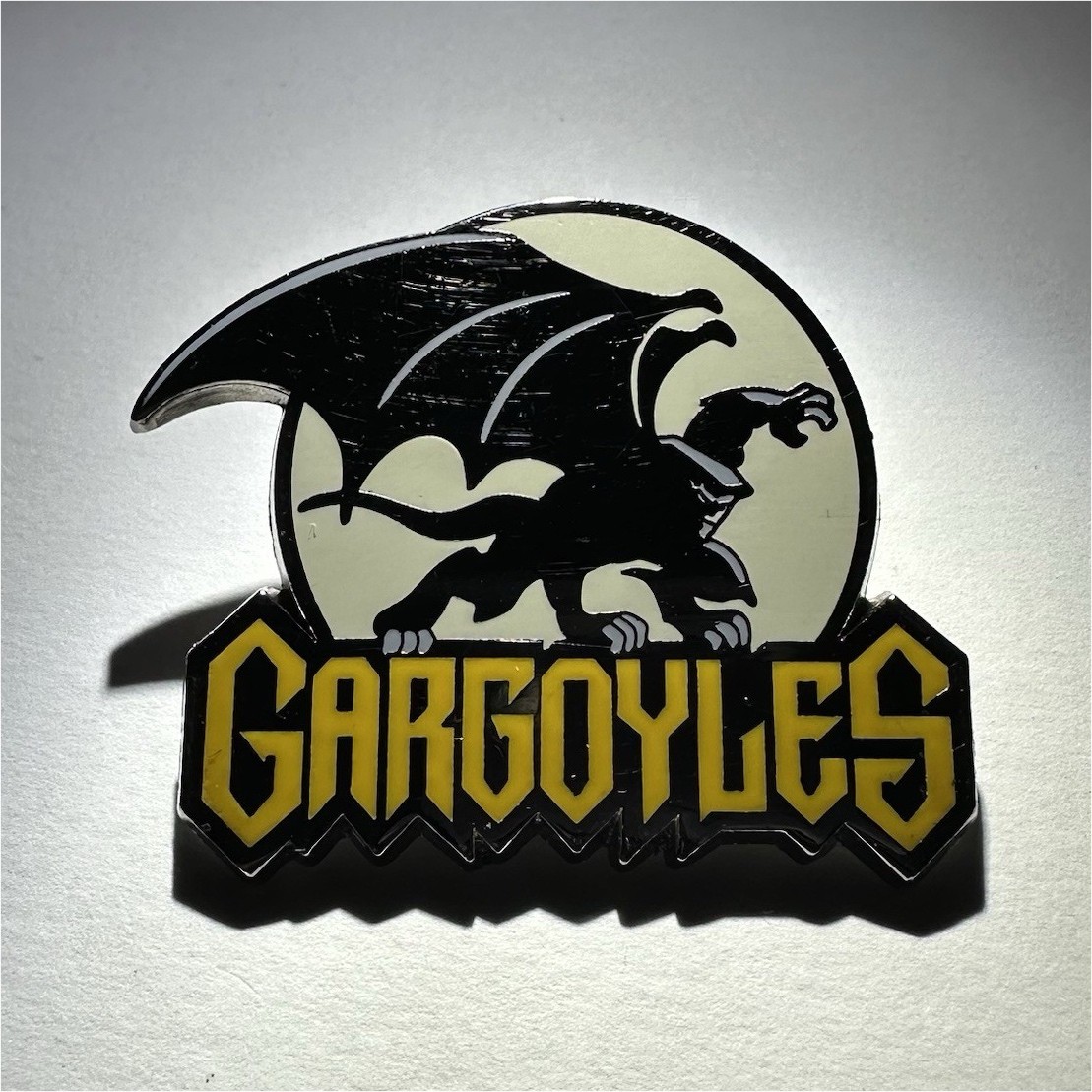 Disney Gargoyles Black & White Enamel Pin with Gold Logo Single