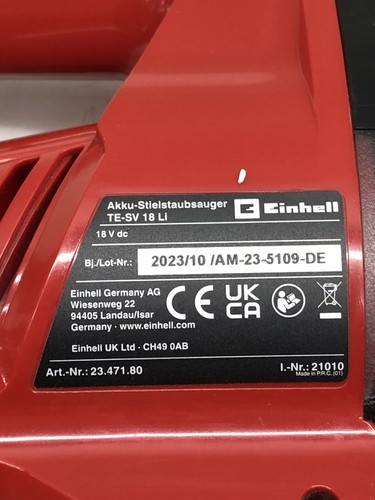 Odkurzacz Einhell Power X-Change TE-SV 18 Li-Solo - Czerwony/Czarny - Zdjęcie 5 z 6