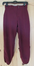 Alleson Athletic Softball Baseball Pants Womens Small Burgundy Elastic Cuff