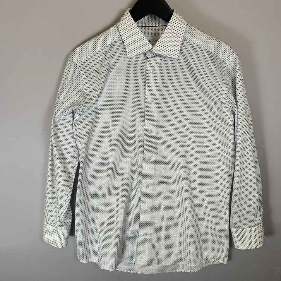 Camisas de vestir ETON para hombre con botones contemporáneas calce ajustado 100 % algodón floral 42 16,5 Foto 2 de 4