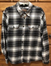 Orvis Shirt Jacket Mens XL Shacket Plaid Flannel Heavy Cotton Outdoor Workwear