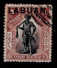 Labuan 1897 1c p.14x14½, SG 89 Cat £5 (#827)
