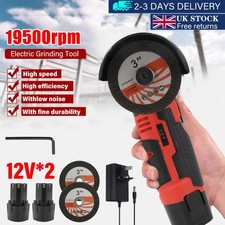2 Batteries Mini Cordless Angle Grinder 500W Cutting Grinder Polisher Power Tool