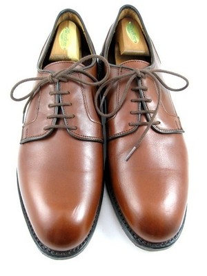 Allen Edmonds ''WINDSOR'' Leather Plain-toe Derby 10 EEE Chili USA WORN ONCE(745N)