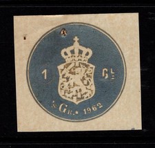 Netherlands 1962 1g Revenue Cut Square Silver (2 Pinholes) - S51322