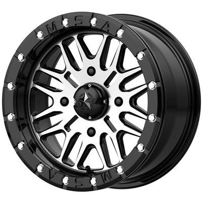 MSA M37 Brute Beadlock 18x7 4x156 +10mm Black/Machined Wheel Rim 18'' Inch