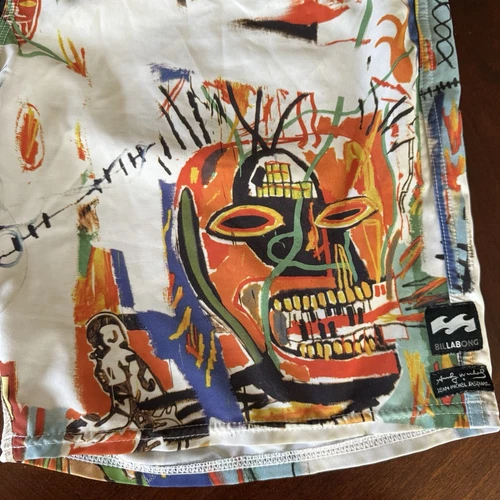 Boardshorts Billabong para hombre 34 Andy Warhol Jean Michel Basquiat 19” entrepierna raro - Imagen 5 de 21