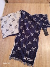 JOOP! Collection Schal Feris Vintage Cornflower-Allover-Design Marineblau Grau