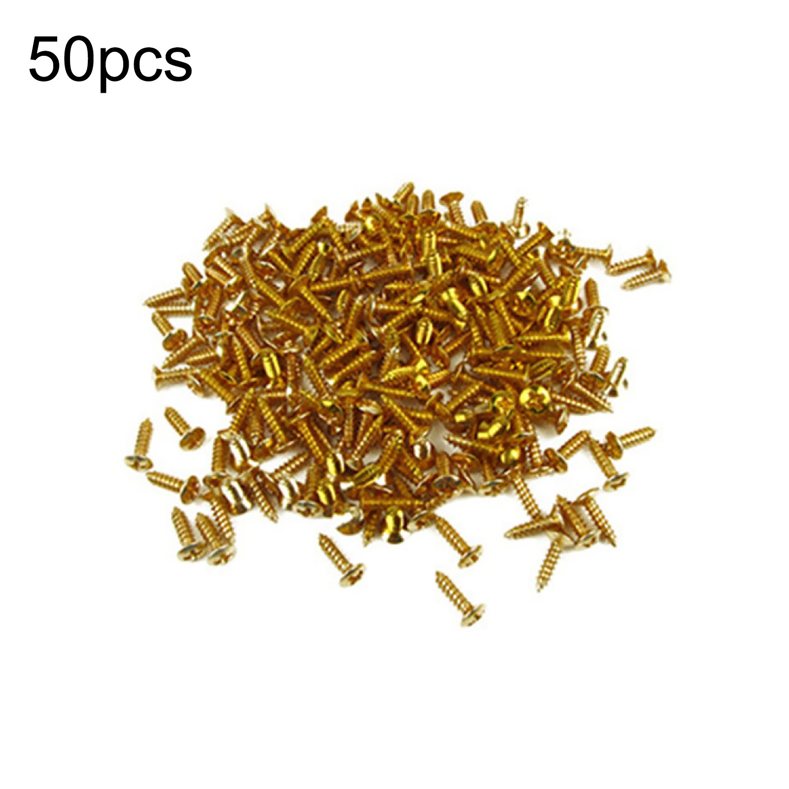 50Pcs Gold Electric Guitar Bass Pickguard Screws For Fender Strat/Tele ...