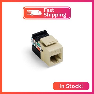 Leviton GigaMax 5E QuickPort Connector, Cat 5E, 5G108-RI5, Ivory