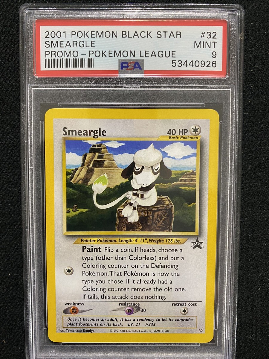 2001 Pokemon League Black Star Promo Smeargle #32 PSA 9 Mint | eBay