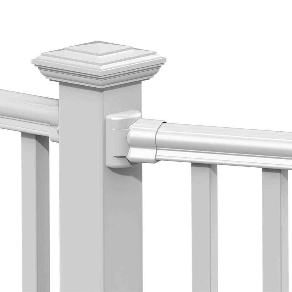 White Vinyl Traditional Left Right Angle Bracket Kit Railing