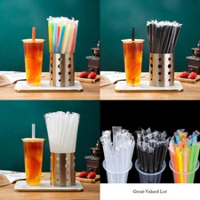 US 100 Pcs Jumbo Smoothie Straws Boba Bubble ...