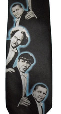 THE THREE STOOGES Neck Tie Black Dated  1992 RALPH MARLIN Great Collectible