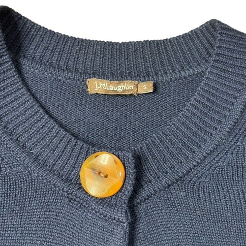 J. McLaughlin Wool Cashmere 3/4 Sleeve Cardigan size S - Picture 4 of 7
