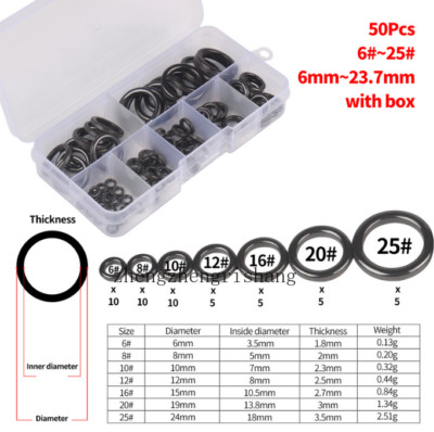 50Pcs/Box Fishing Rod Repair Kit Ceramic Guide Ring Wear Resistant Rod Eye Kit