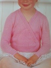Childrens/Babies DK Knitting Pattern Ballet Wrapover Cardigan sizes22-30"  (333)