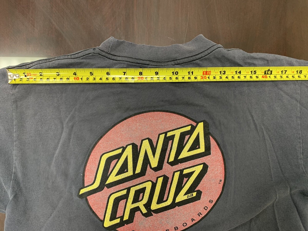 Vintage Santa Cruz Skateboarding T-Shirt M Black Classic Dot Vintage Santa Cruz Skateboarding T-Shirt M Black Classic Dot