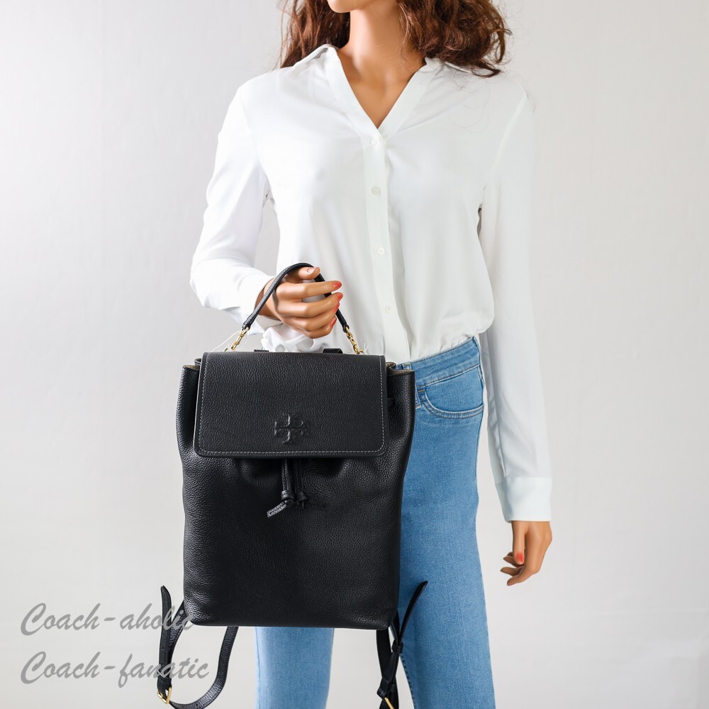 NWT Tory Burch Thea Leather Backpack in Black 145920 | eBay