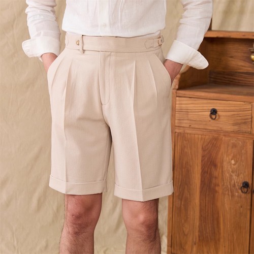 Summer Naples Shorts Men's Business Straight Leg British Five Quarter Suit Pants - Picture 24 of 24