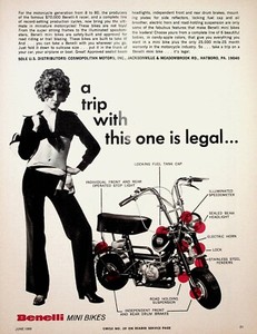 1969 Benelli Minibike - Vintage Motorcycle Ad