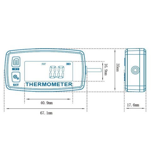 Digital LCD Engine Temperature Gauge Over-Temperature Alert with Sensor ...