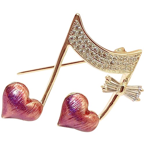 Broche Note De Musique En Alliage - Lot De 2 - Accessoire Vêtements Tendance - Cadeau Pour Musicienne, Fan De Musique - 10