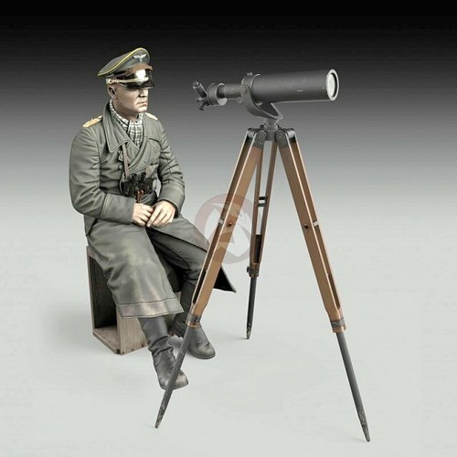 Royal Model 75mm 1/24 Erwin Rommel with Binoculars on Tripod Libya 1942 ...
