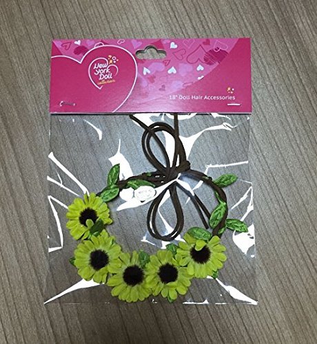 18 Zoll Puppen Stirnband - Blumen Sonnenblumenkranz gelb passt American Girl Puppen - Bild 4 von 4