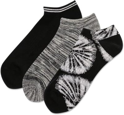 Hot Sox Men's Knit Radial Tie Dye Low Cut Sock 3 Pair, Black, Men's 10-13