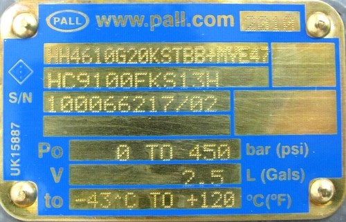 NEW PALL HH4610G20KSTBB+MYE47 HYDRAULIC FILTER HOUSING HC9100FKS13H - Picture 3 of 4