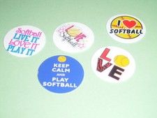 Pre Cut One Inch Bottle Cap Images Softball  Free Ship