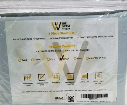 Weave Story Egyptian Cotton Sheet Set - Picture 21 of 29