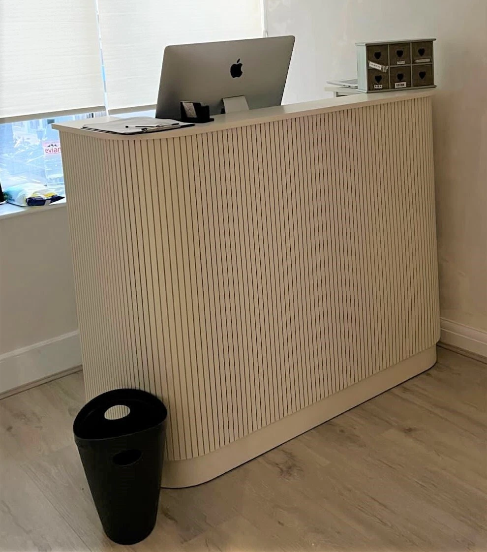 Curved salon cheap reception desk
