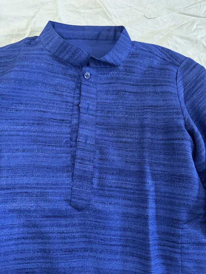 Túnica caftán azul para niños, indio/pakistaní Foto 3 de 4