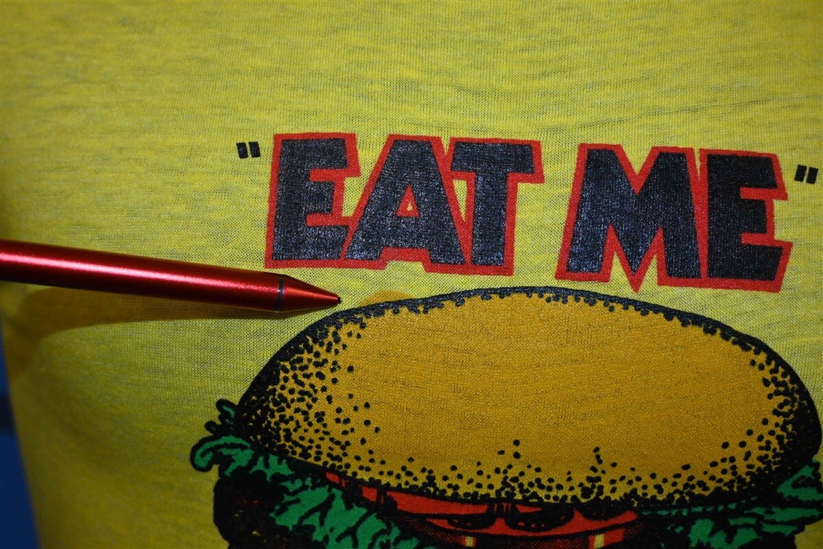 vtg 80s EAT ME AT FUDDRUCKERS HAMBURGER RESTUARANT FAST FOOD
