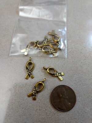 Lot Hope Ribbon Wholesale Breast Cancer Awareness Charms 10 PCs