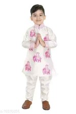 Indian Bollywood Wear Boys Party wear Dupion Silk Boys Kurta Sets Pack Of 1