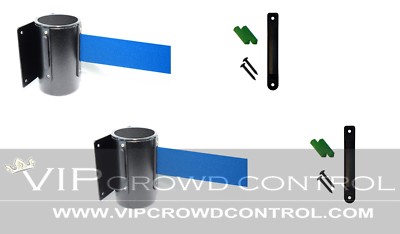 WALL MOUNT STANCHIONS, 2 PCS PACKAGE AISLEWAY 156'' BLUE BELT, VIP CROWD CONTROL