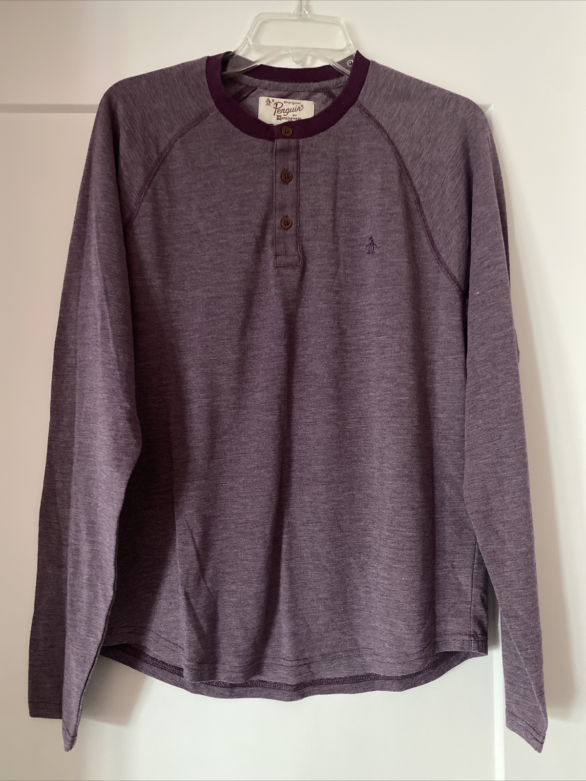 Original Penguin Men’s Long Sleeve Top Size Large Purple image 2
