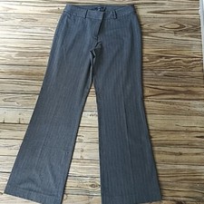   Alfani Women's Career Pants Pinstripe Dress Trousers Gray Blue Strips Size 8  